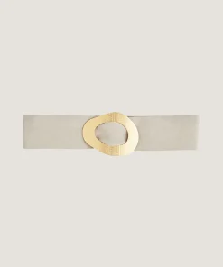 Sale Rodier Ceinture large en cuir velours beige