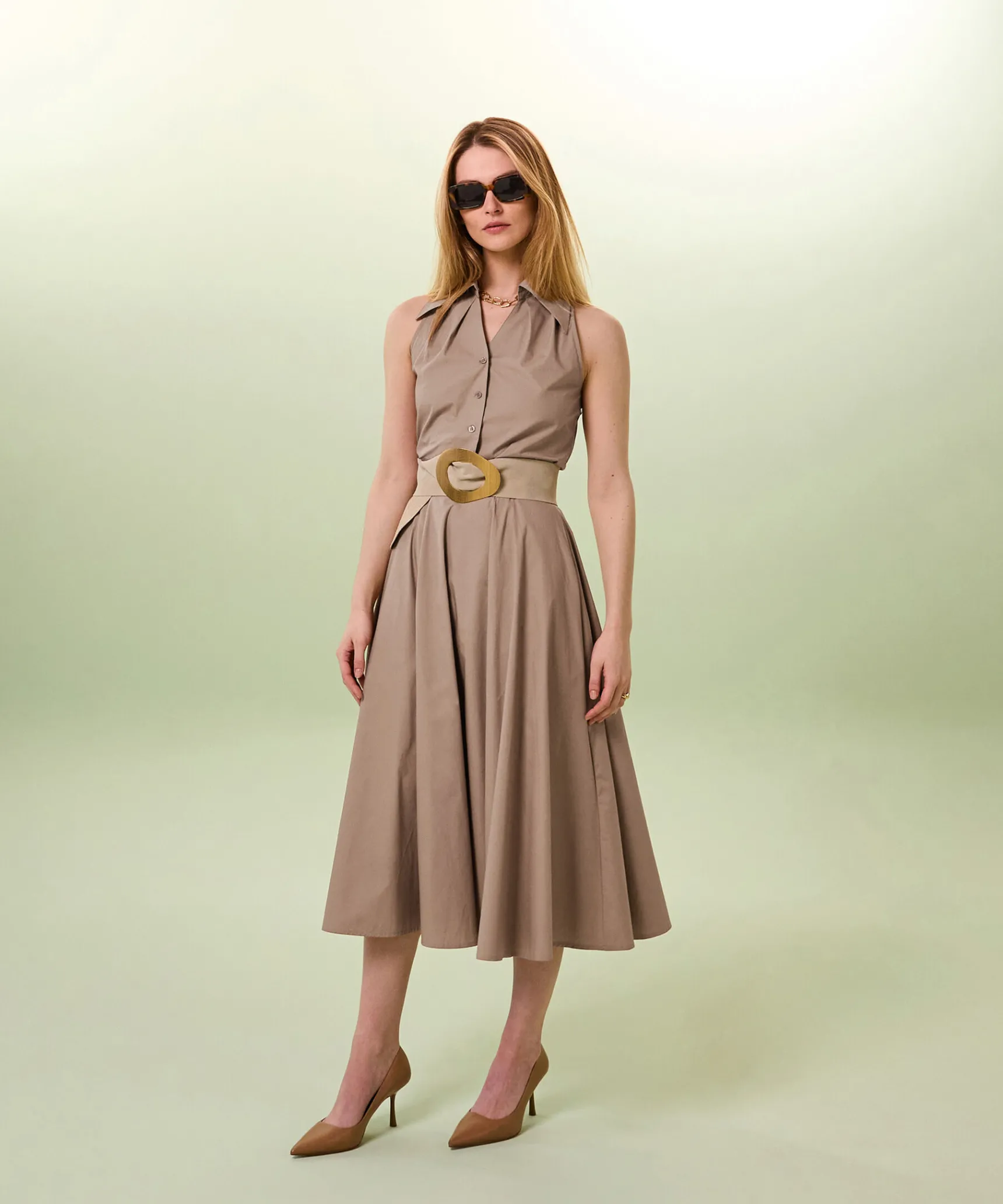 Sale Rodier Ceinture large en cuir velours beige