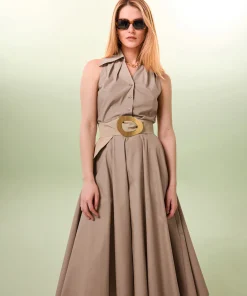 Sale Rodier Ceinture large en cuir velours beige