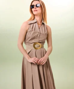 Sale Rodier Ceinture large en cuir velours beige
