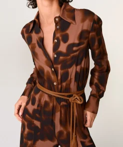 Sale Rodier Ceinture lien cuir marron camel