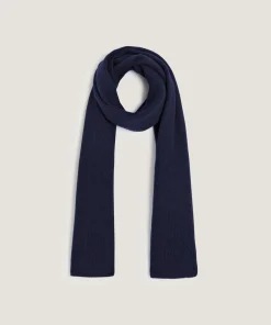 New Rodier Écharpe à côtes en cachemire bleu marine