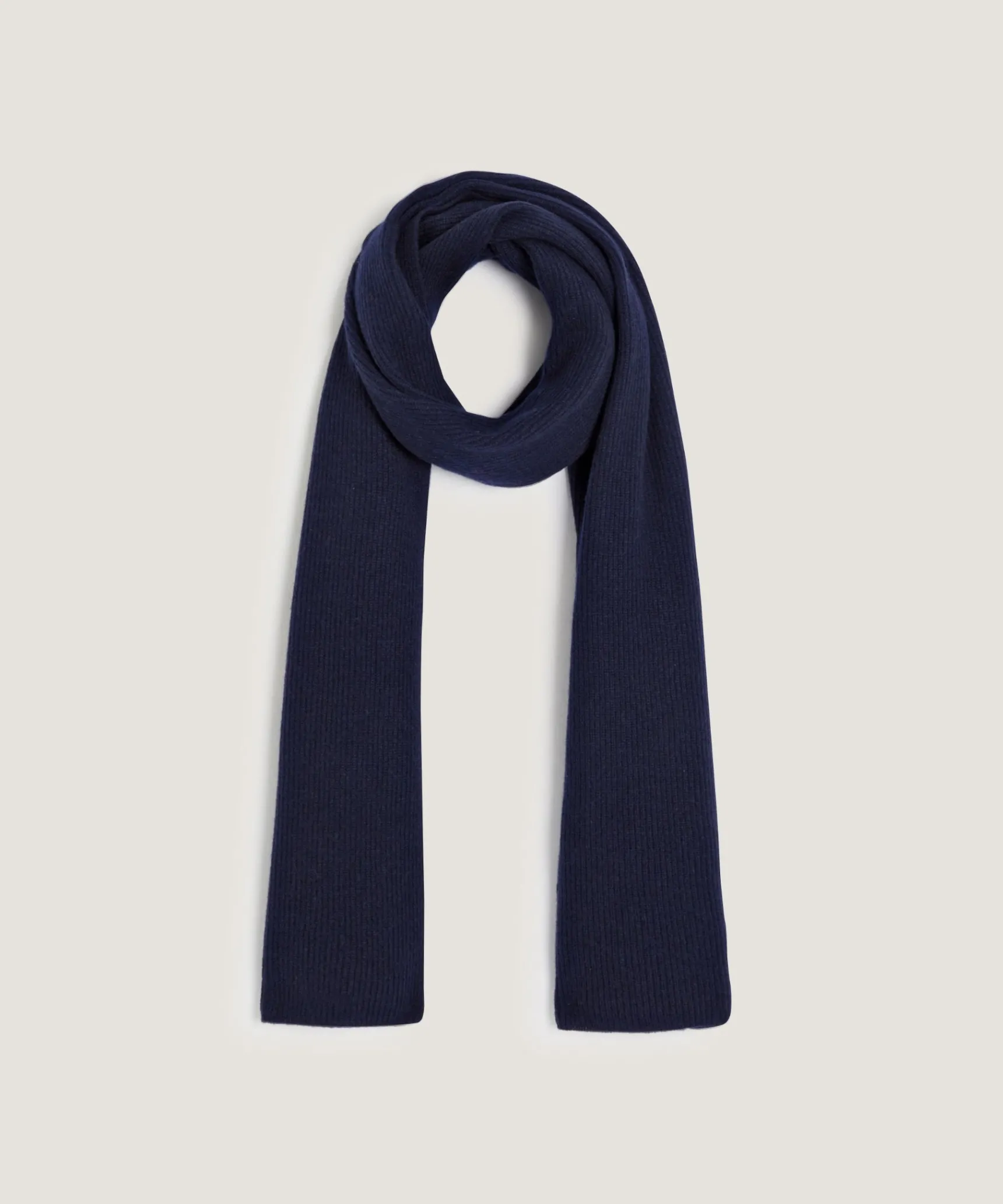 New Rodier Écharpe à côtes en cachemire bleu marine