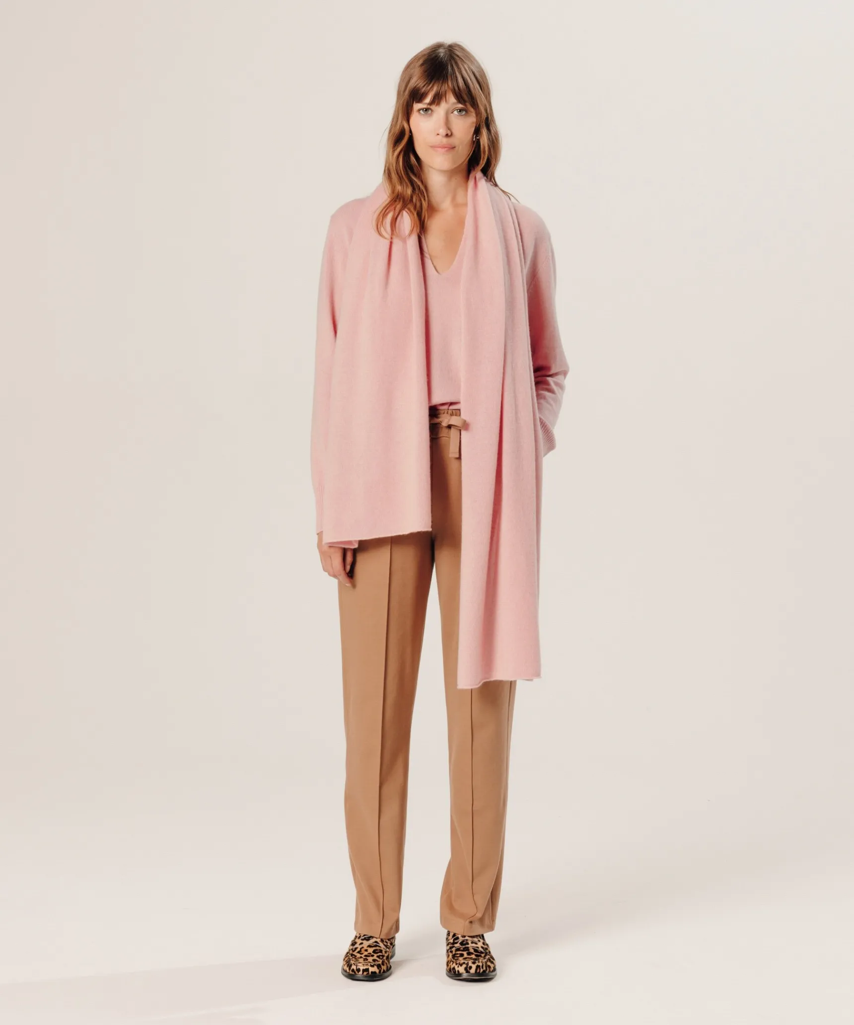 Outlet Rodier Écharpe en cachemire rose poudre