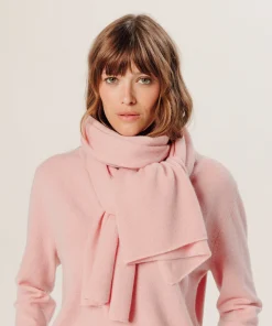Outlet Rodier Écharpe en cachemire rose poudre