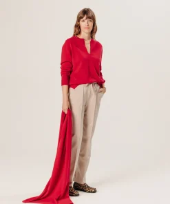 Rodier Écharpe en cachemire rouge