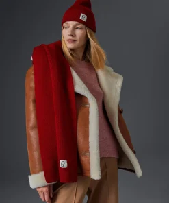 New Rodier Écharpe en laine mérinos unisexe OEKO-TEX® rouge vermillon