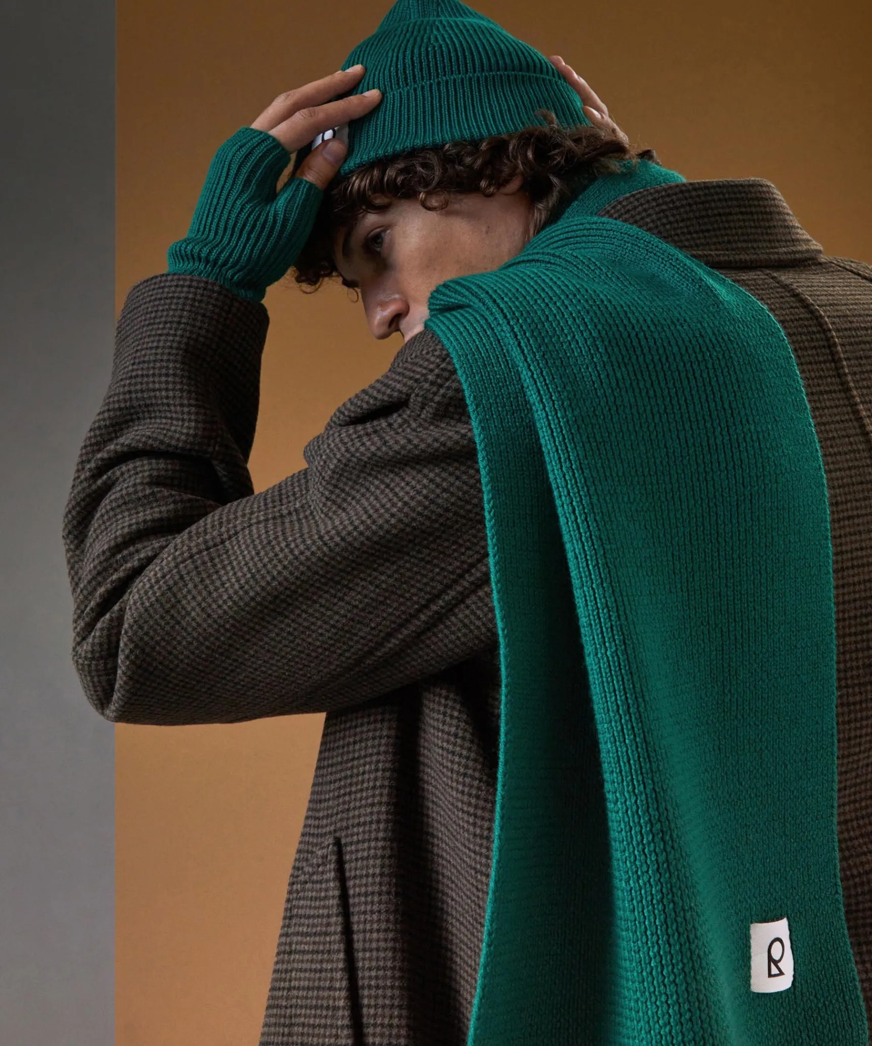 New Rodier Écharpe en laine mérinos unisexe OEKO-TEX® vert bouteille