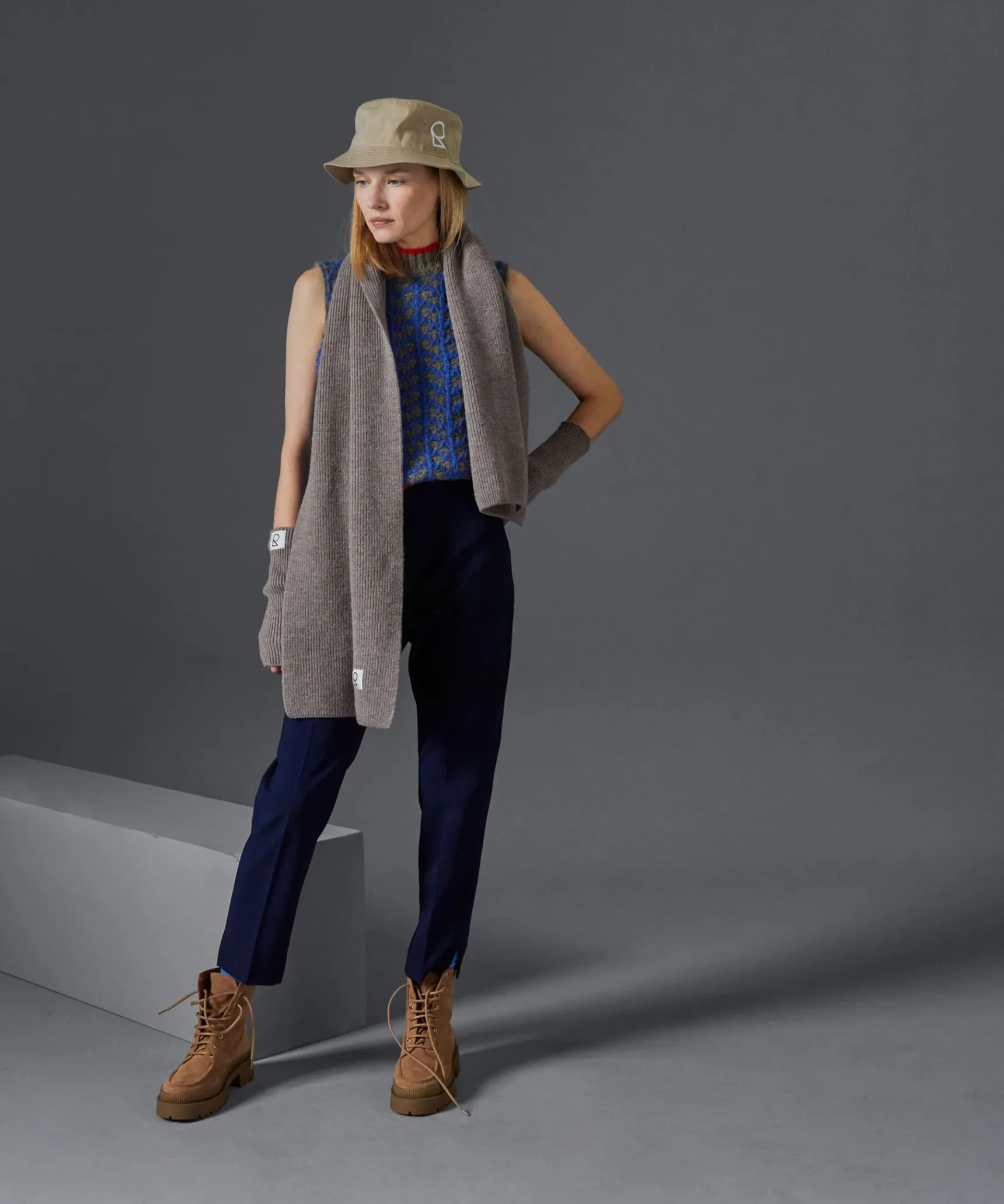 Online Rodier Écharpe en laine mérinos unisexe OEKO-TEX® marron taupe