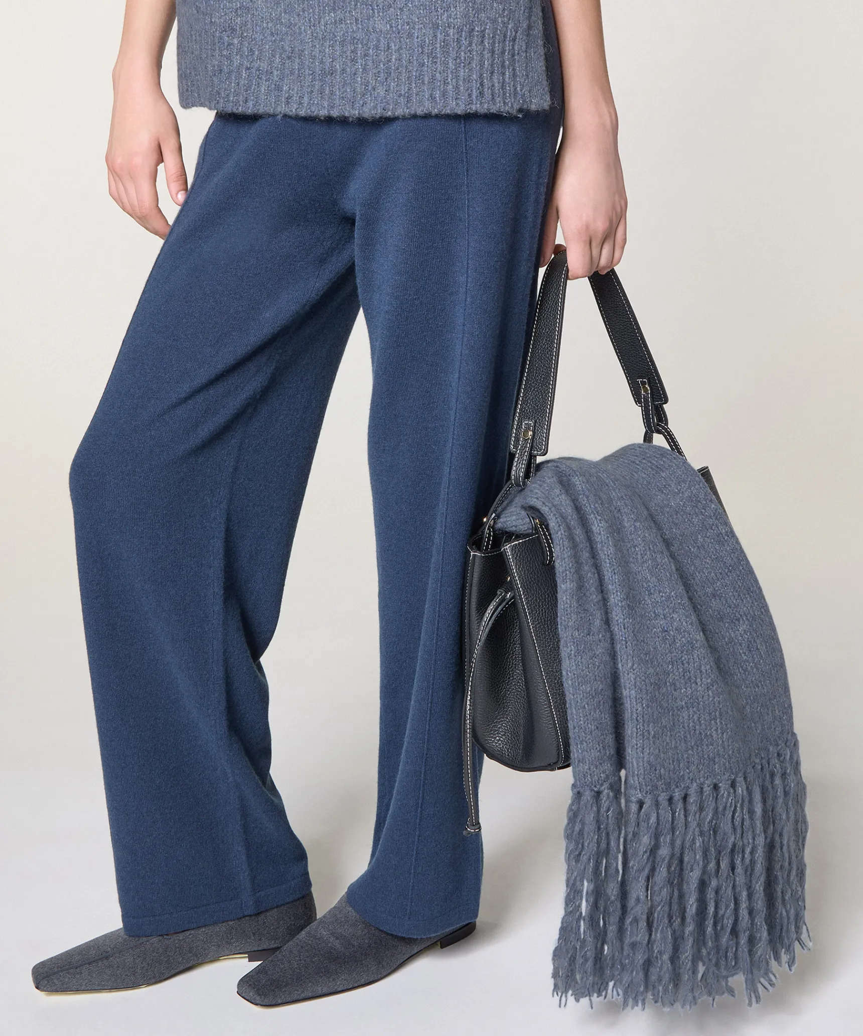 Sale Rodier Écharpe longue en grosse maille bleu