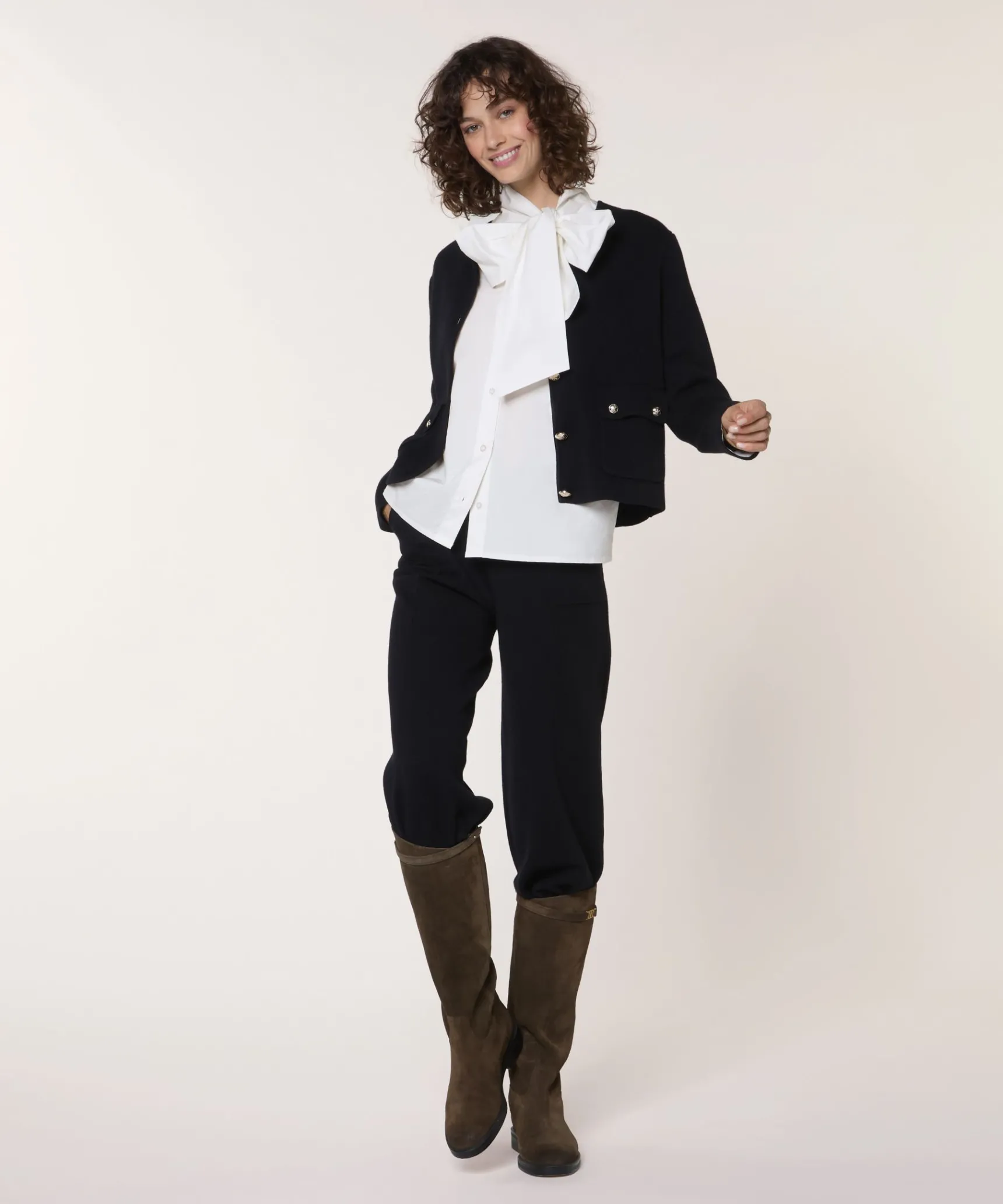 Clearance Rodier Chemise he col lavallière blanc