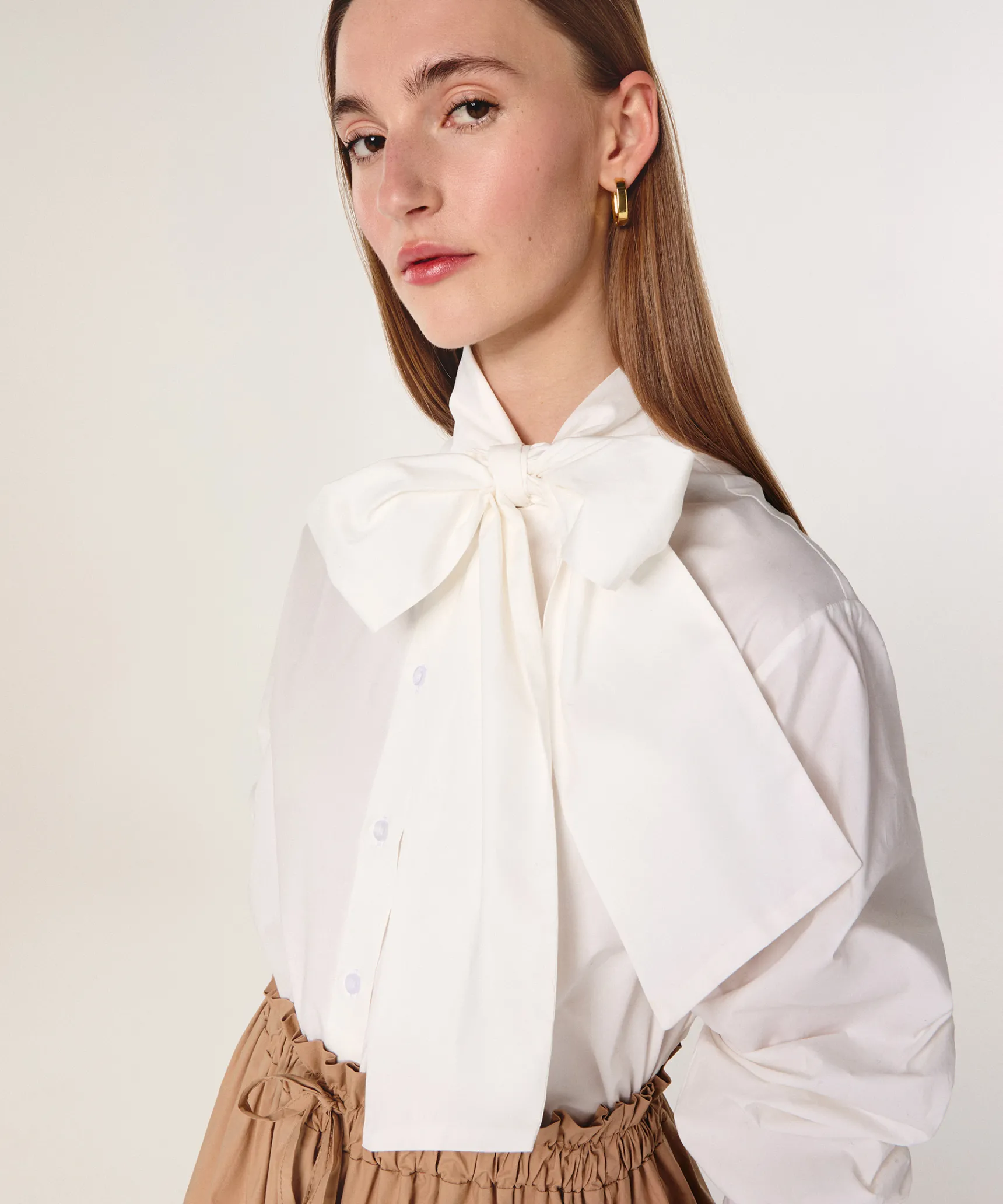 Clearance Rodier Chemise he col lavallière blanc