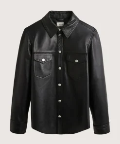 Best Rodier Chemise en cuir noire