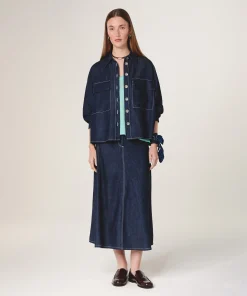 Rodier Chemise oversize jean bleu denim