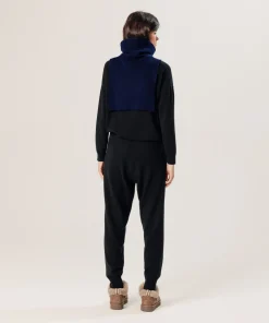 Hot Rodier Col en cachemire bleu marine