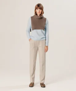 Outlet Rodier Col en cachemire marron havane