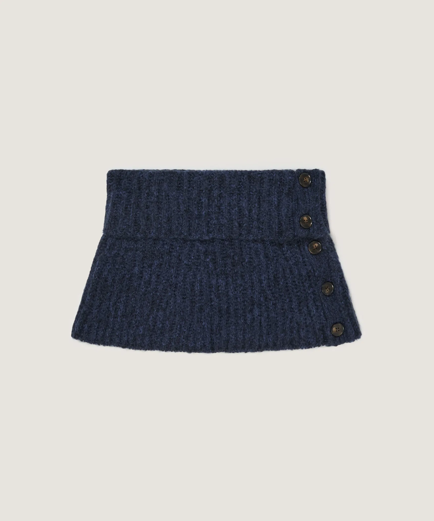 New Rodier Col en grosse maille bleu marine