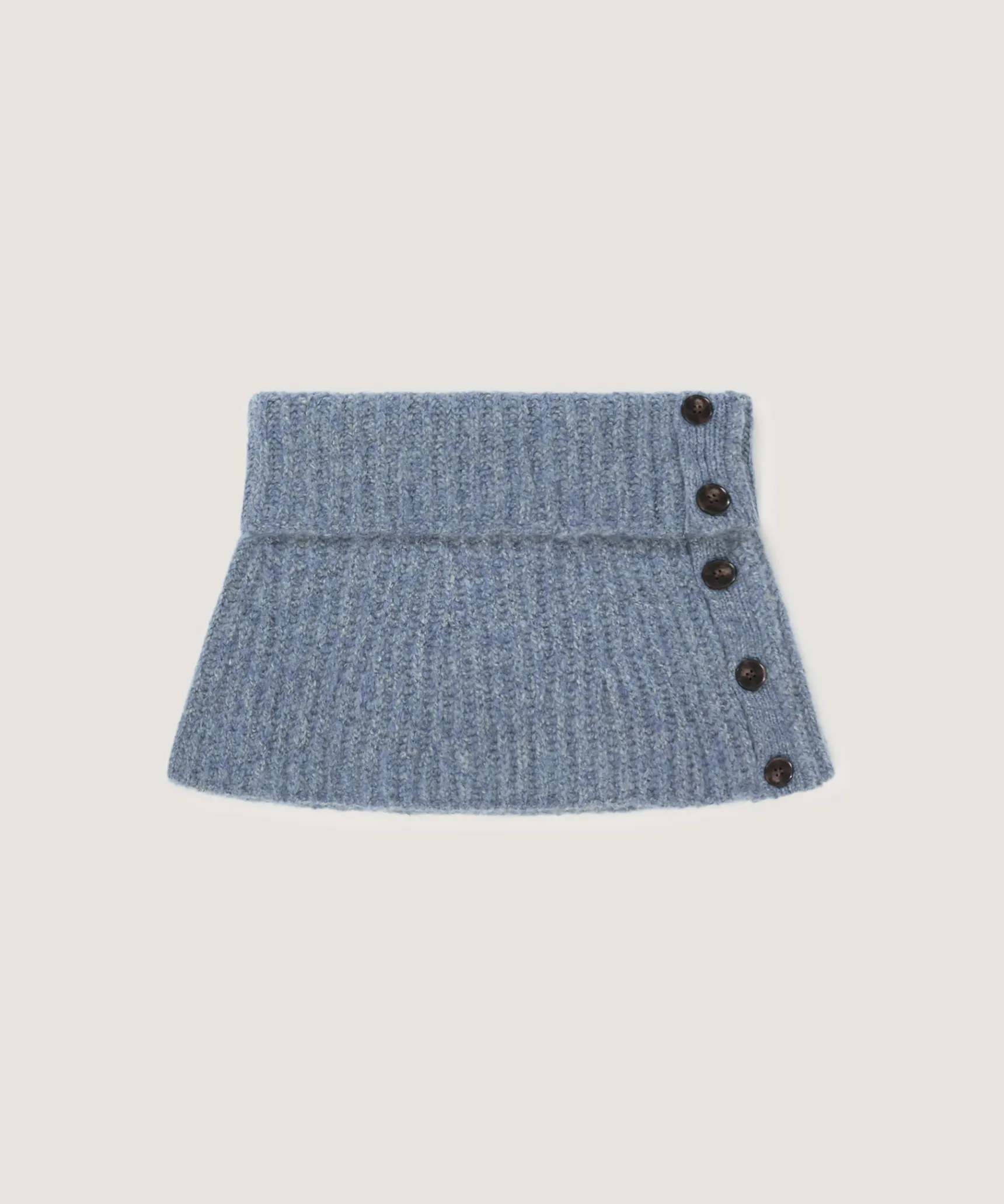 Hot Rodier Col en grosse maille bleu