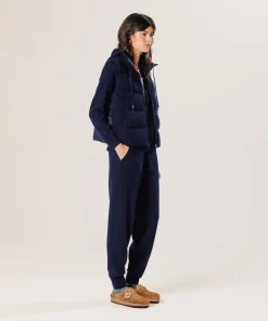 New Rodier Doudoune sans manches en cachemire bleu marine