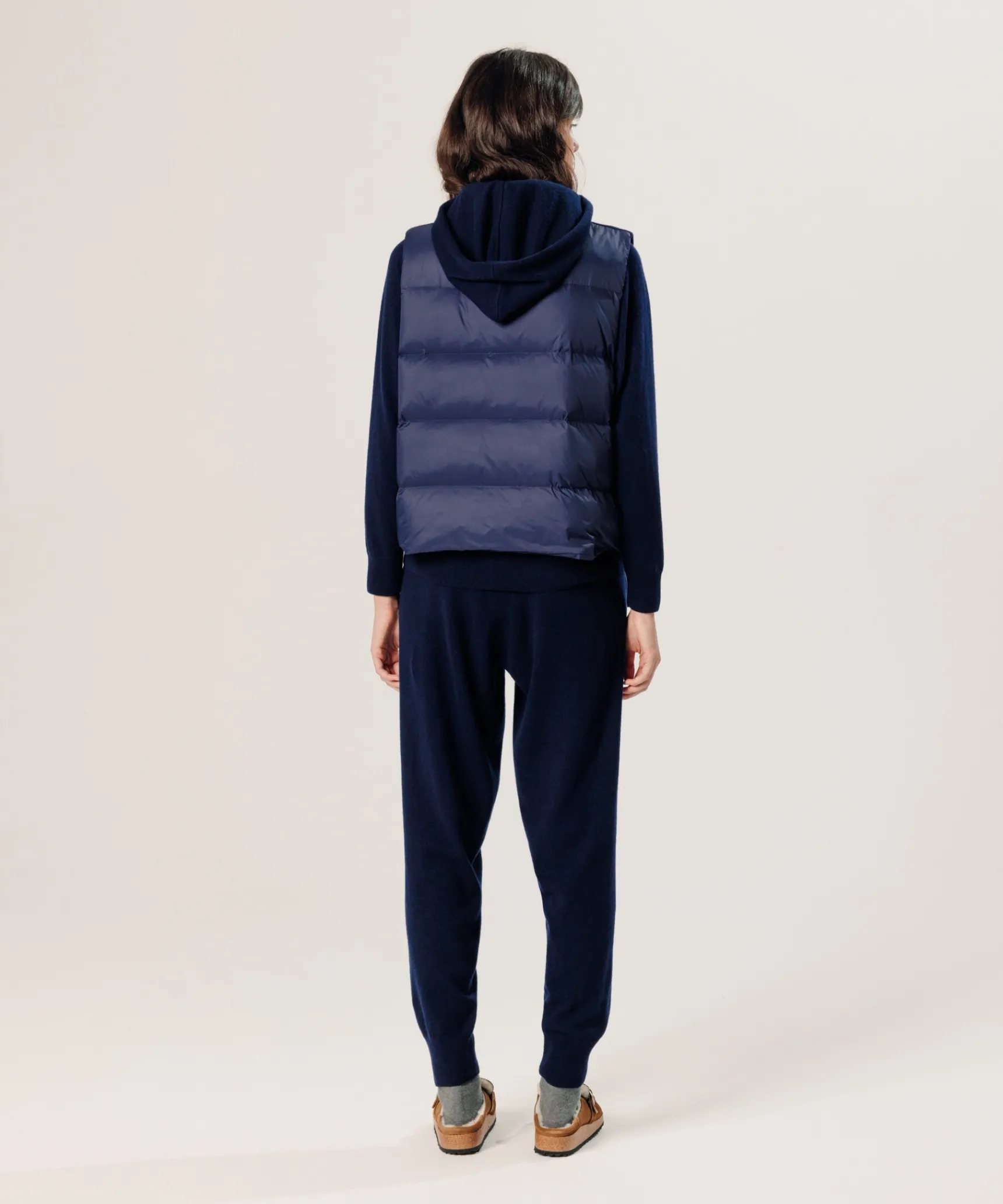 New Rodier Doudoune sans manches en cachemire bleu marine