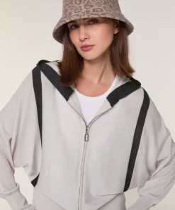 New Rodier Gilet à capuche en laine mérinos blanc
