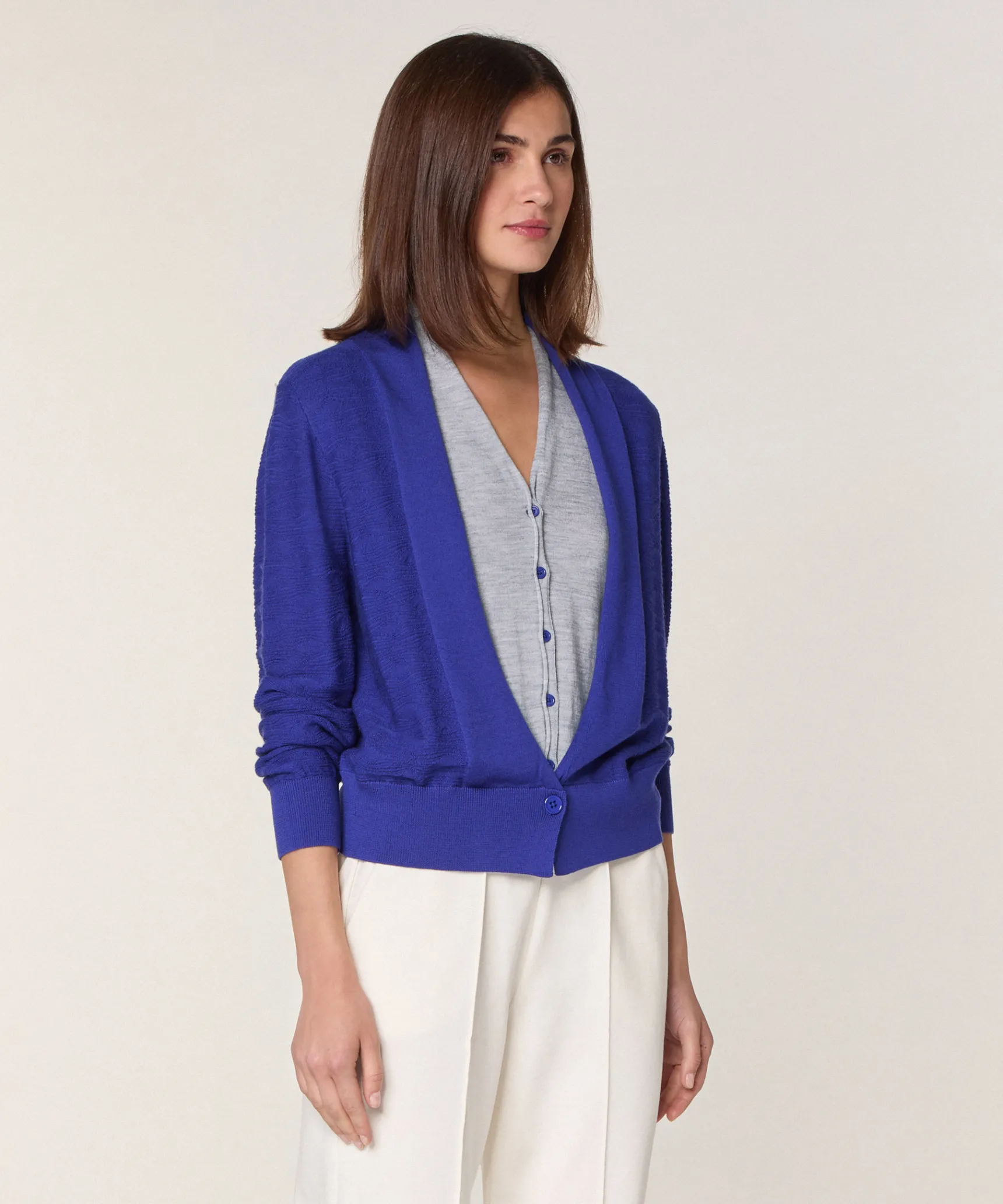 Online Rodier Gilet 2 en 1 en laine mérinos bleu outremer