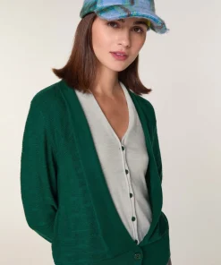 New Rodier Gilet 2 en 1 en laine mérinos vert anglais