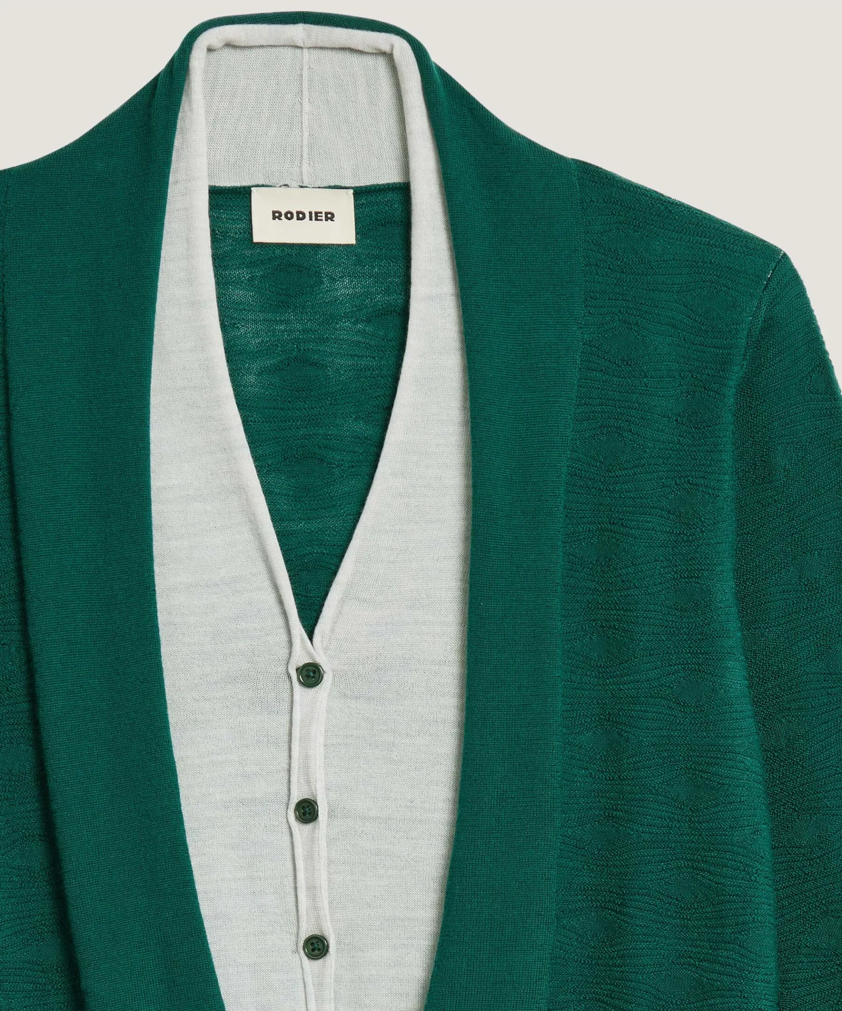 New Rodier Gilet 2 en 1 en laine mérinos vert anglais