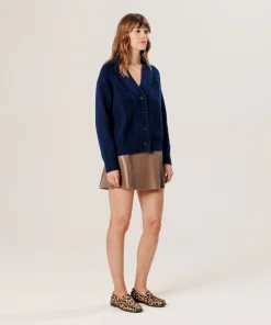 Outlet Rodier Gilet ajouré en cachemire bleu marine