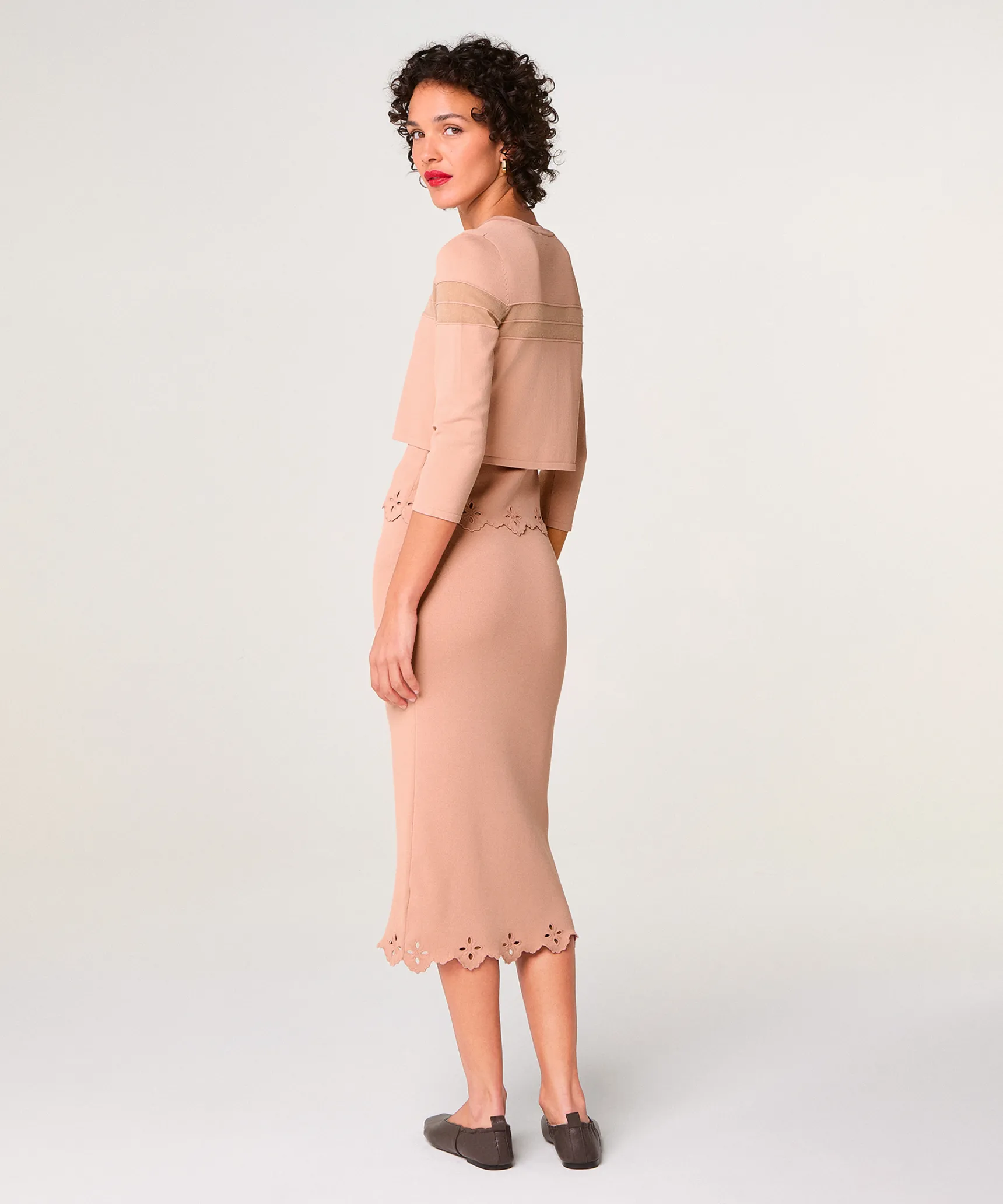 Clearance Rodier Gilet court rose poudré