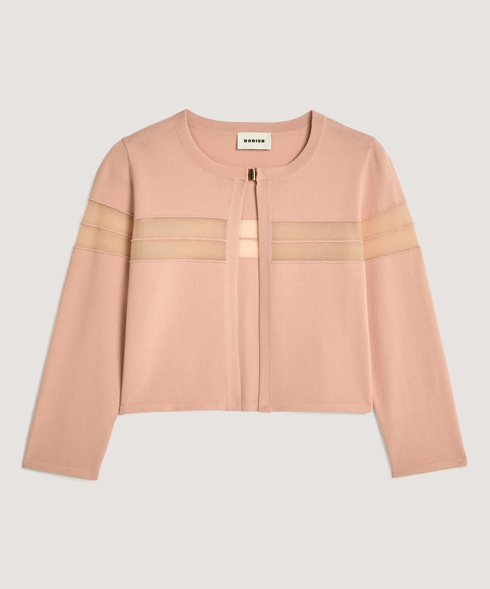 Clearance Rodier Gilet court rose poudré