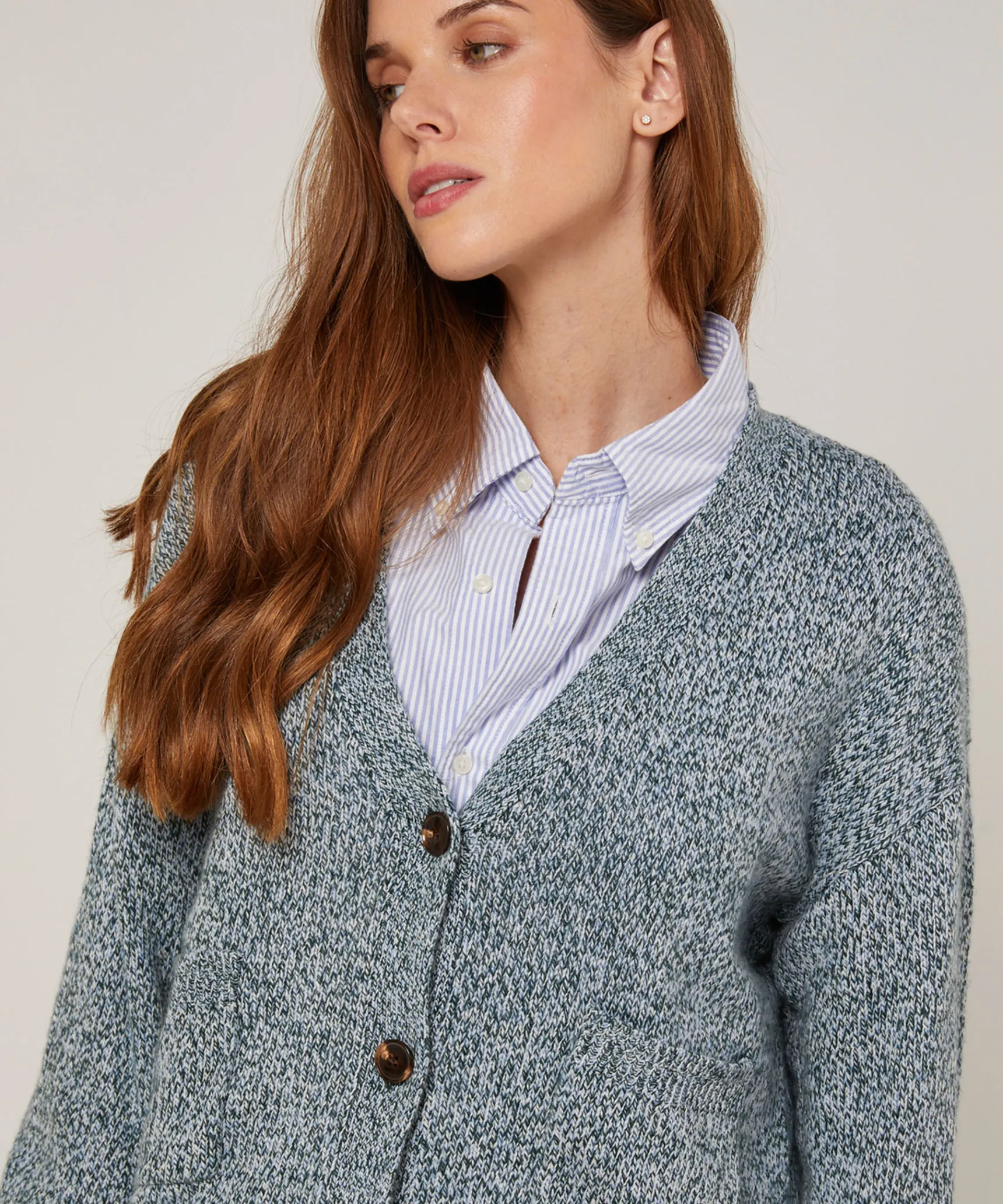Sale Rodier Gilet court chiné bleu