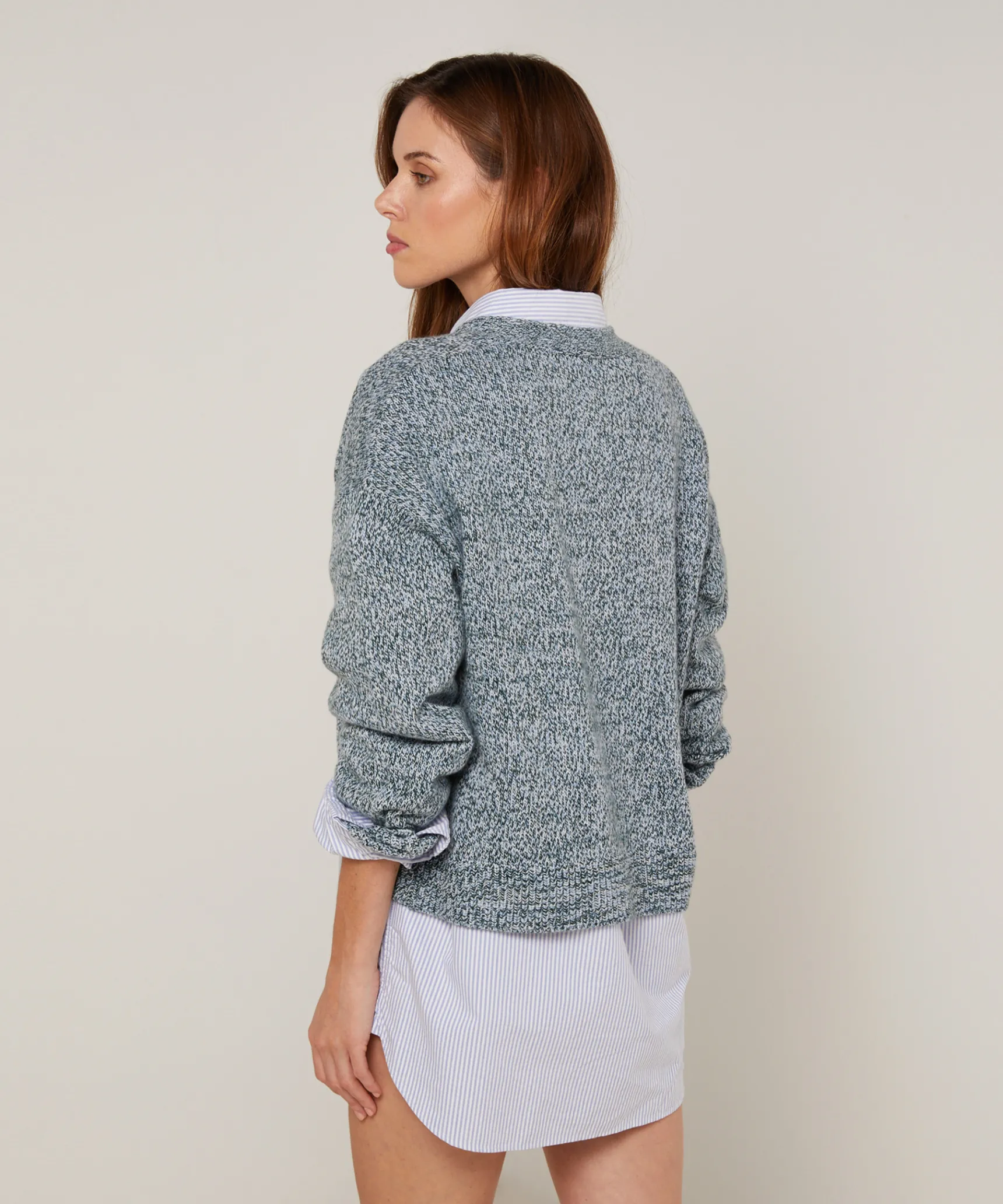 Sale Rodier Gilet court chiné bleu