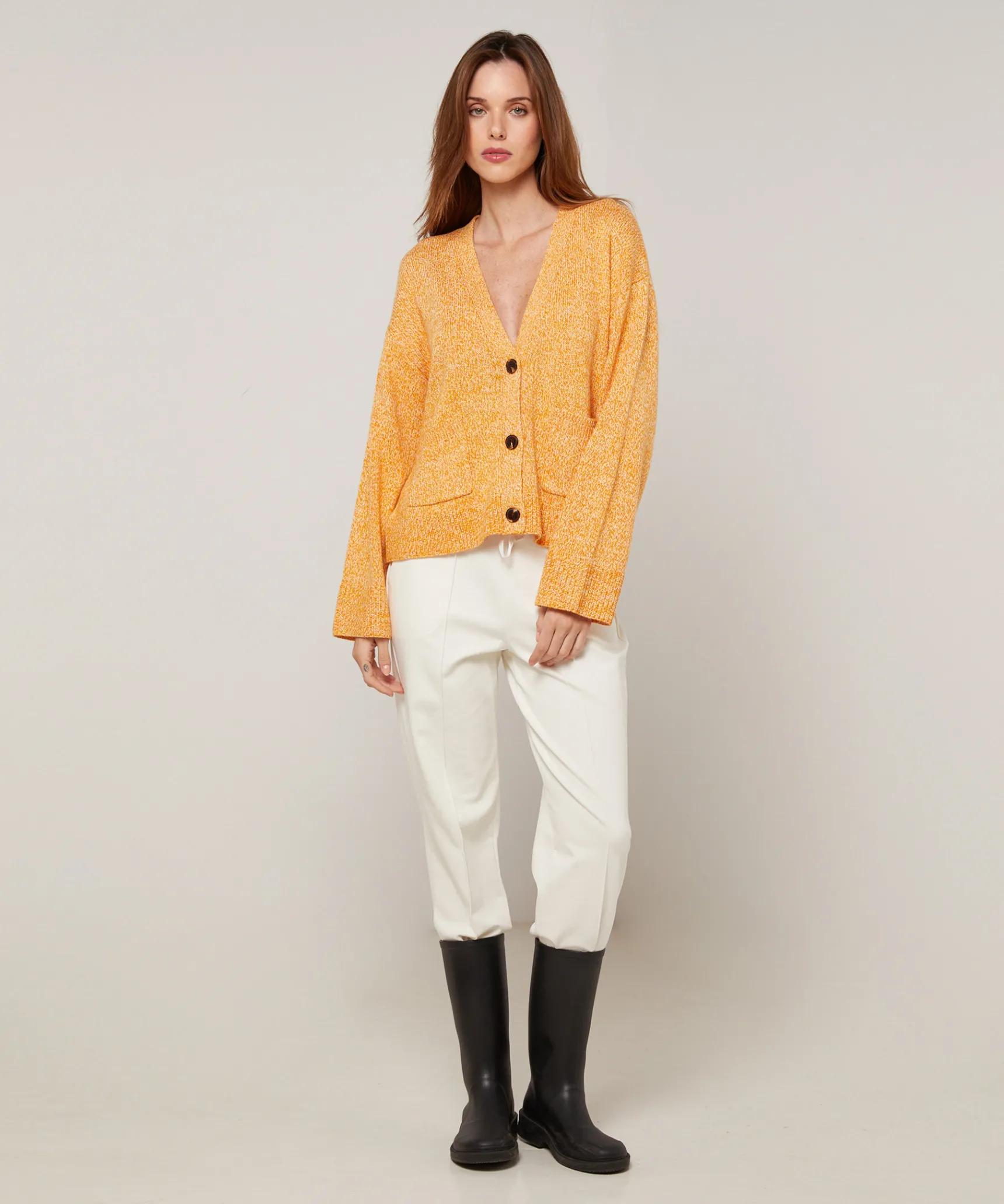 Discount Rodier Gilet court chiné jaune