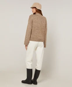 Sale Rodier Gilet court chiné marron