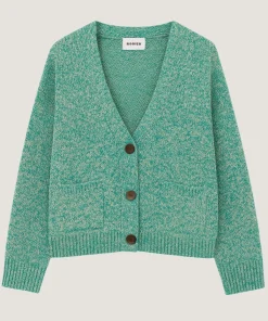 Rodier Gilet court chiné vert