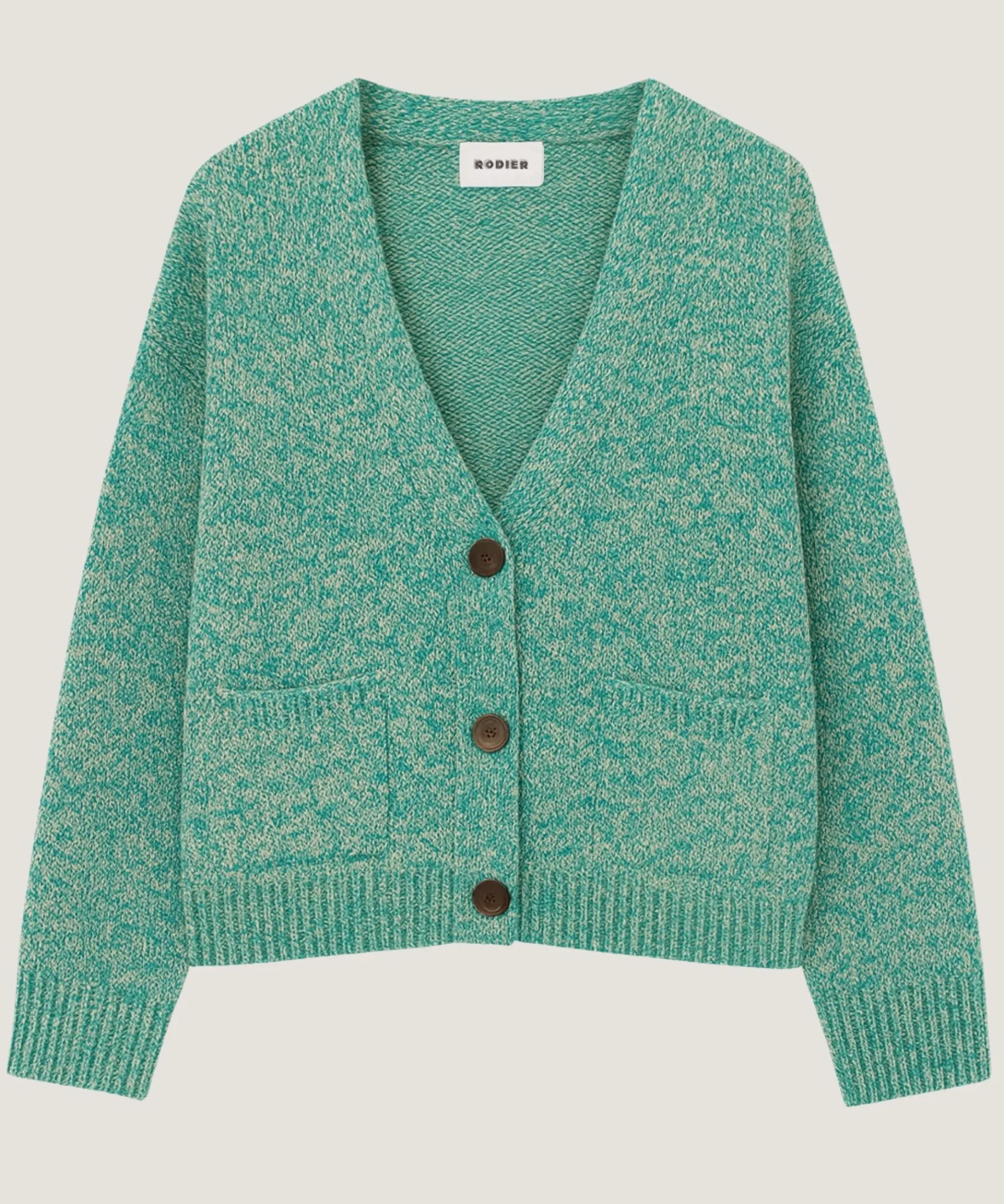 Rodier Gilet court chiné vert