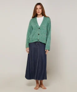 Rodier Gilet court chiné vert
