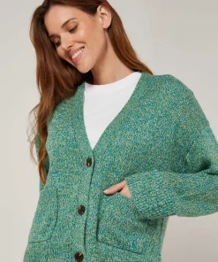 Rodier Gilet court chiné vert