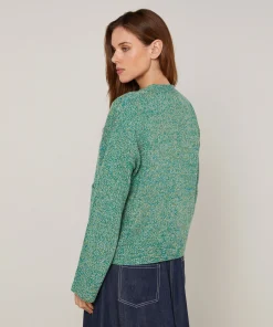 Rodier Gilet court chiné vert