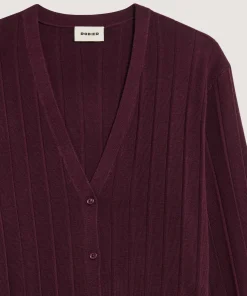 New Rodier Gilet court en laine mérinos violet aubergine