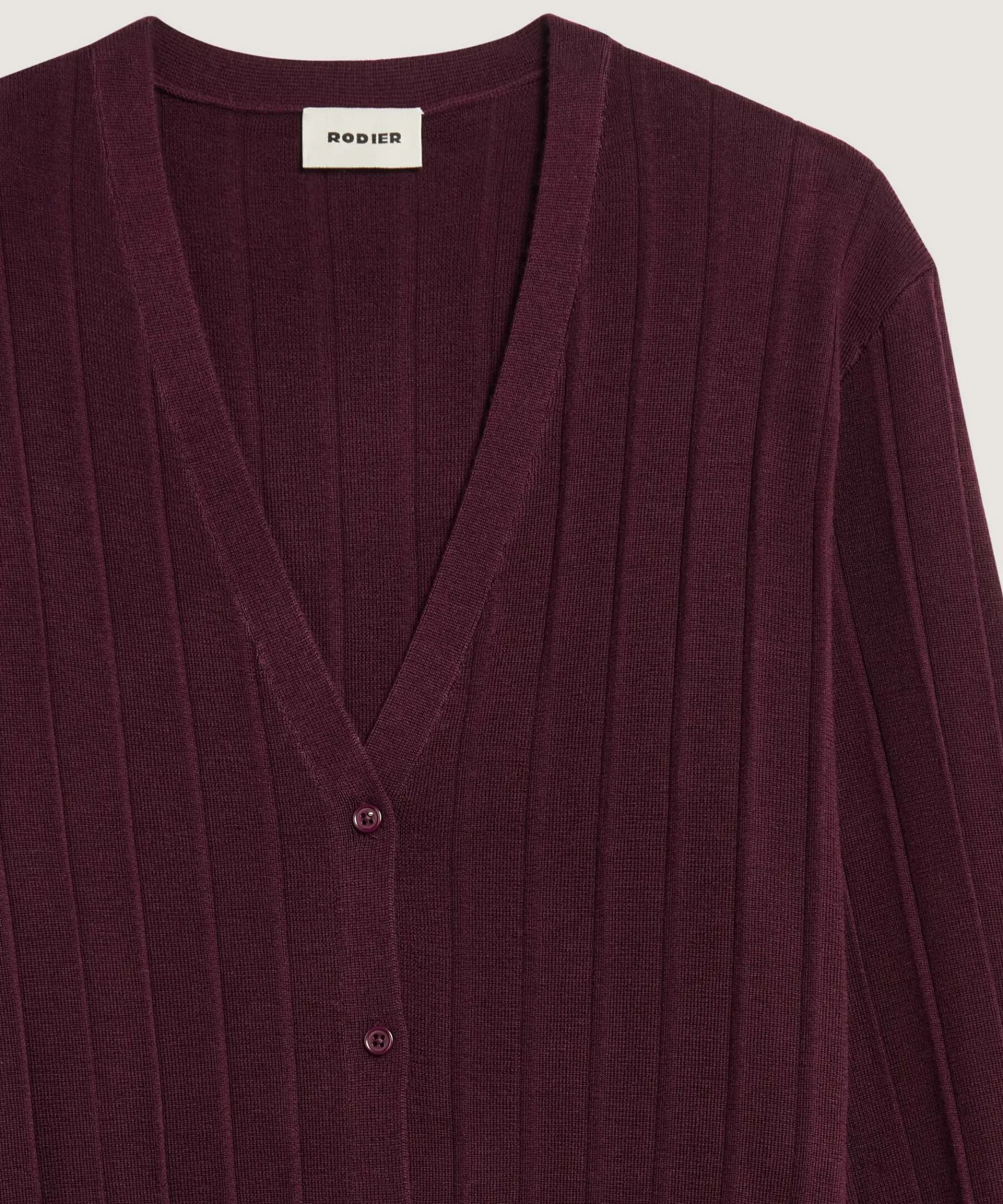 New Rodier Gilet court en laine mérinos violet aubergine