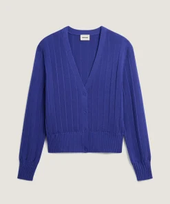 Outlet Rodier Gilet court en laine mérinos bleu outremer