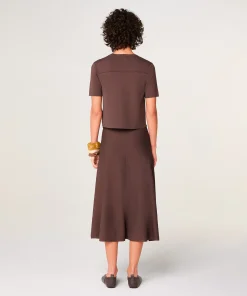 Rodier Gilet court manches courtes marron écorce