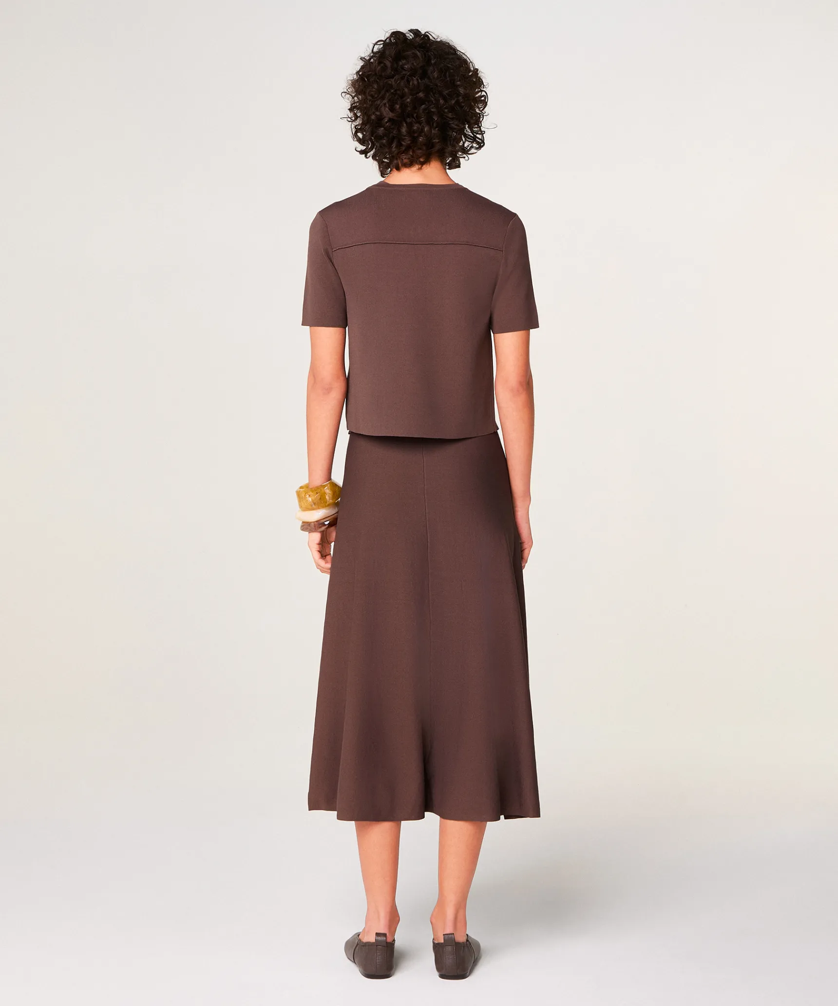 Rodier Gilet court manches courtes marron écorce