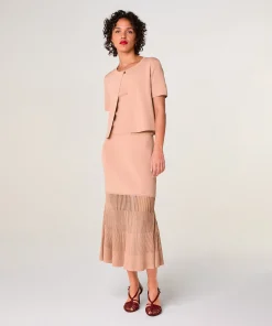 Best Rodier Gilet court manches courtes rose poudré