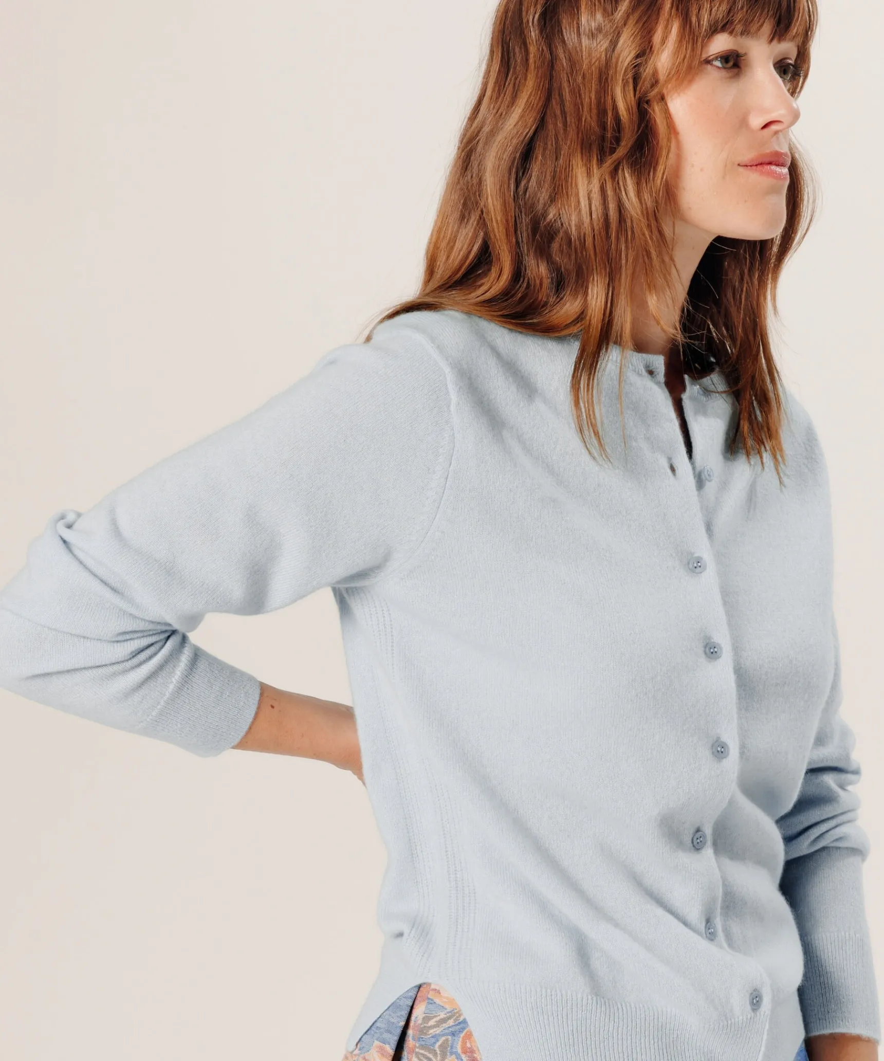 Online Rodier Gilet en cachemire bleu ciel