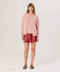 Best Rodier Gilet en cachemire rose poudre