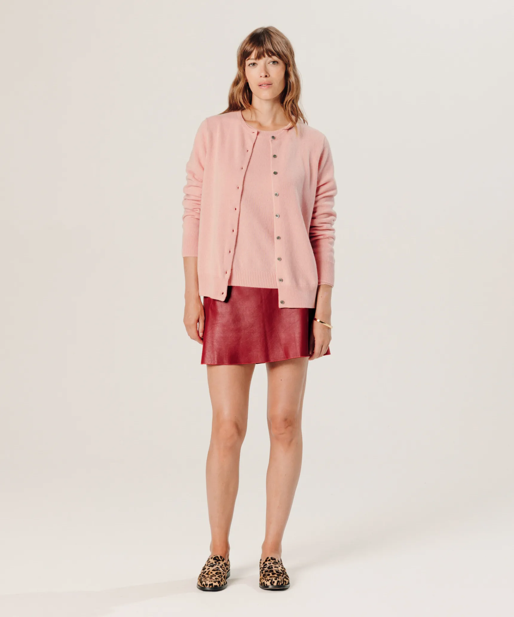 Best Rodier Gilet en cachemire rose poudre