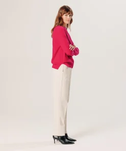 Outlet Rodier Gilet en cachemire rose geranium